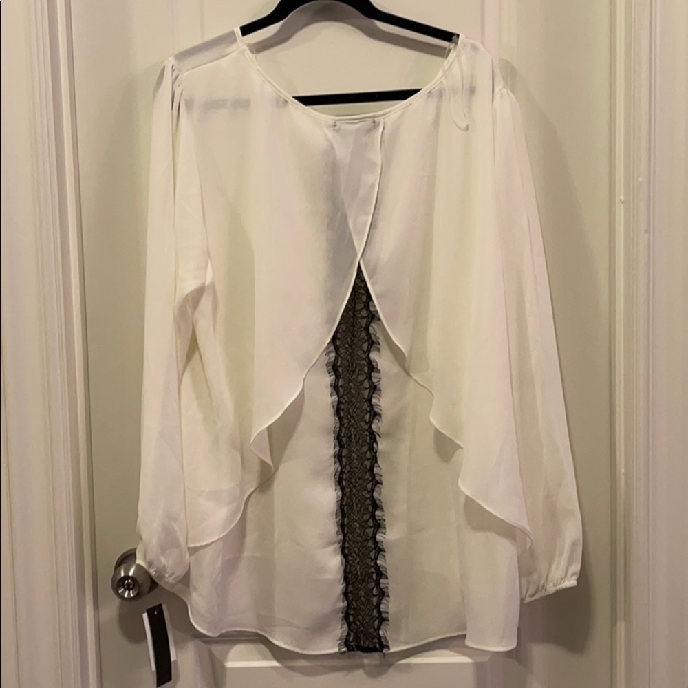 NWT Ivory Blouse with lace detail on back